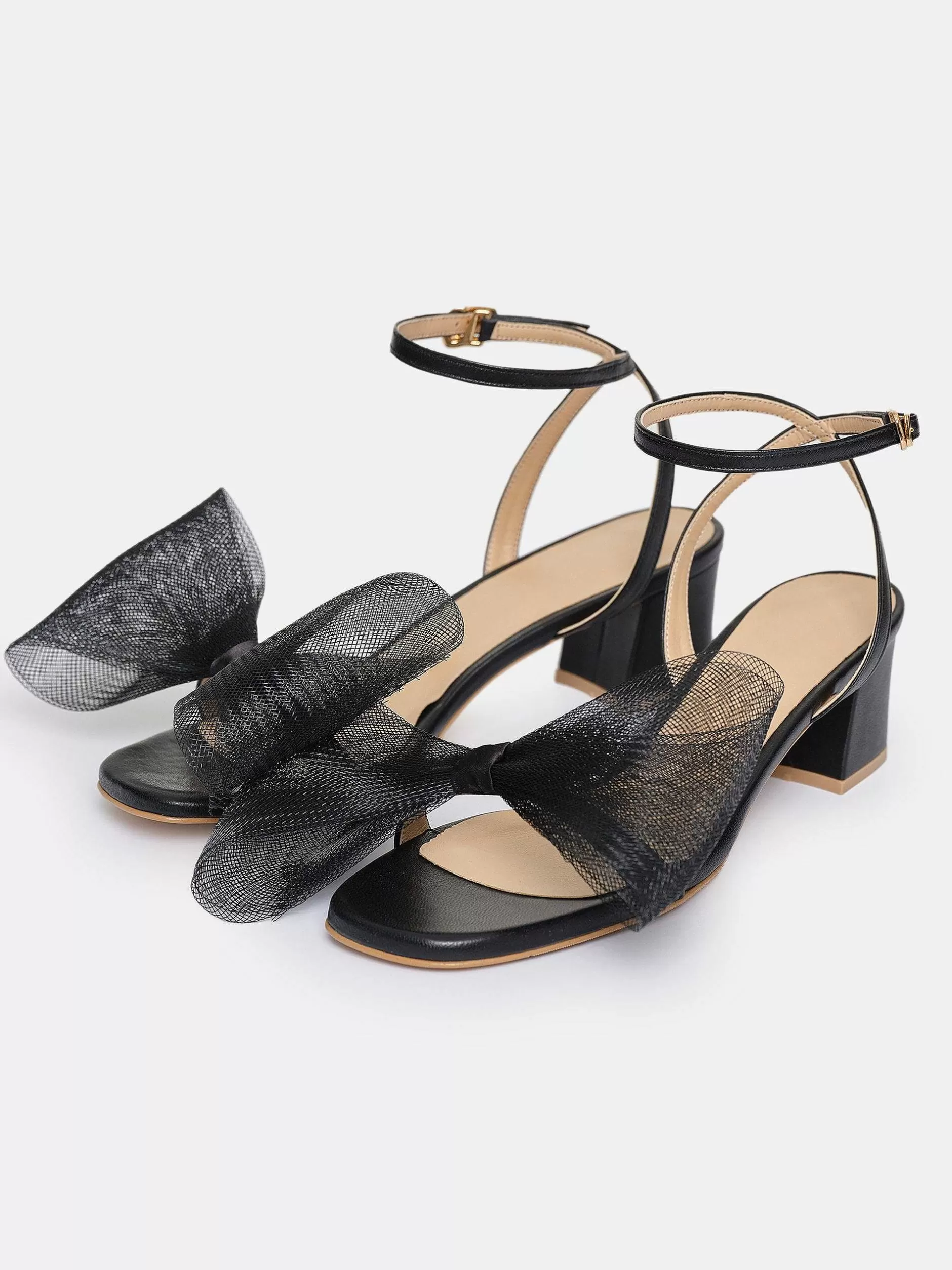 Shop Apogeo Tule Striksandalen, Zwart Vrouwen Schoenen En Tassen