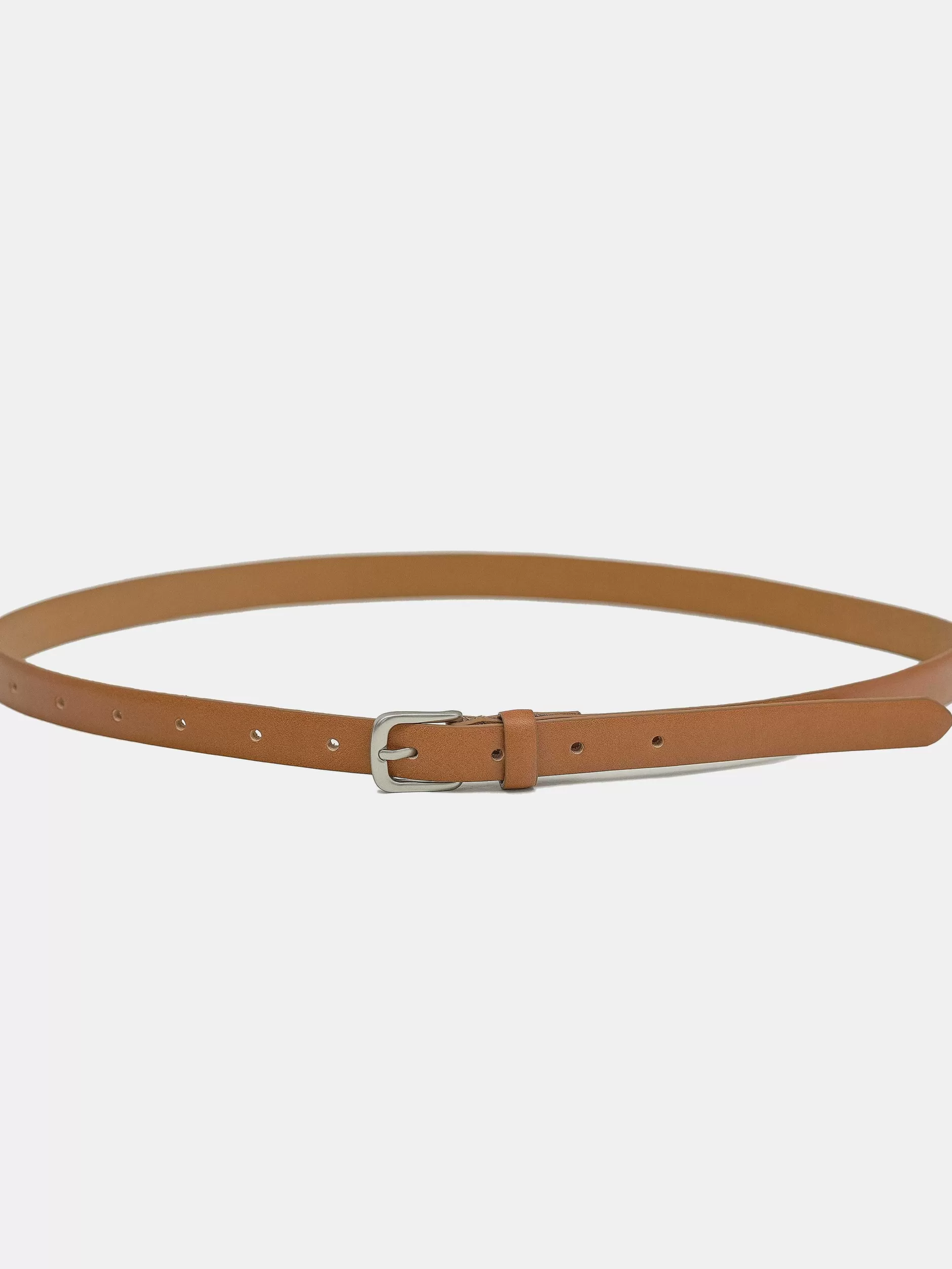 Store Dunne Leren Riem, Kameel Vrouwen Accessoires