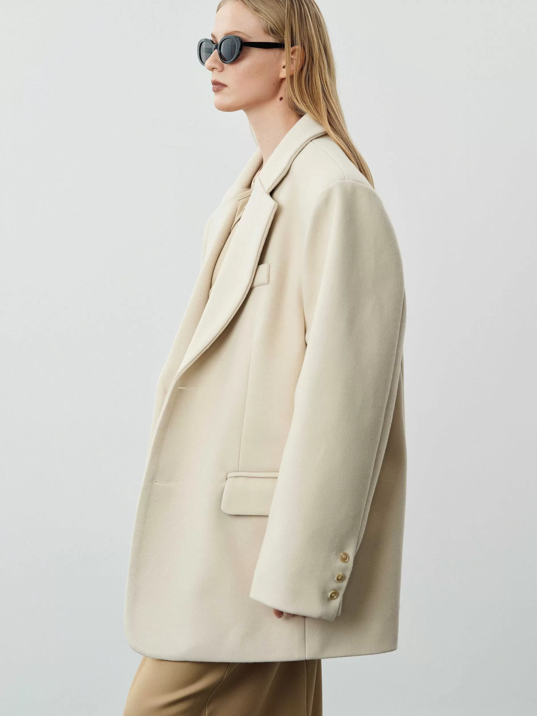 Store Hayk Oversized Boyfriend Blazer, Creme Vrouwen Accessoires