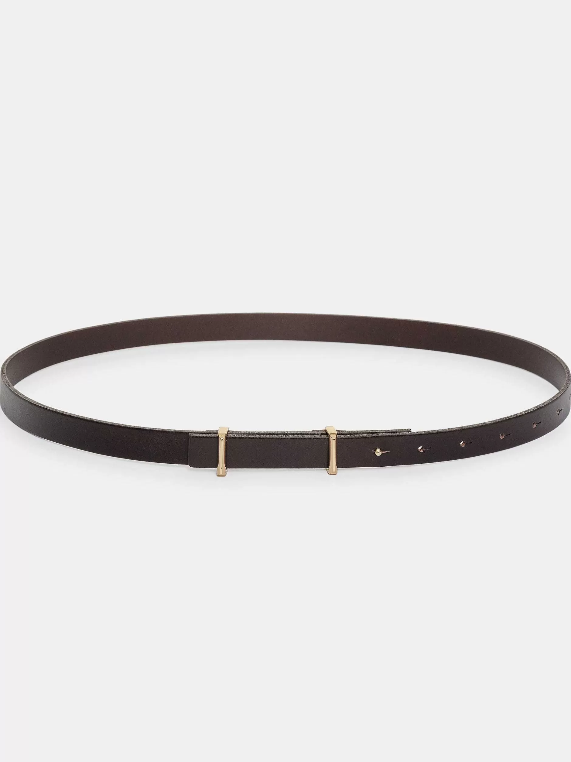 Best Kalfsleren Skinny Riem, Bruin Vrouwen Accessoires