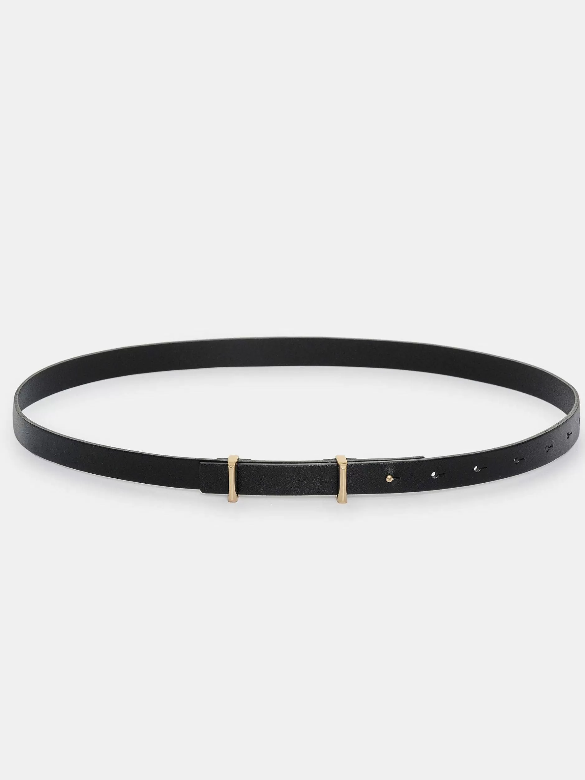 Outlet Kalfsleren Skinny Riem, Zwart Vrouwen Accessoires