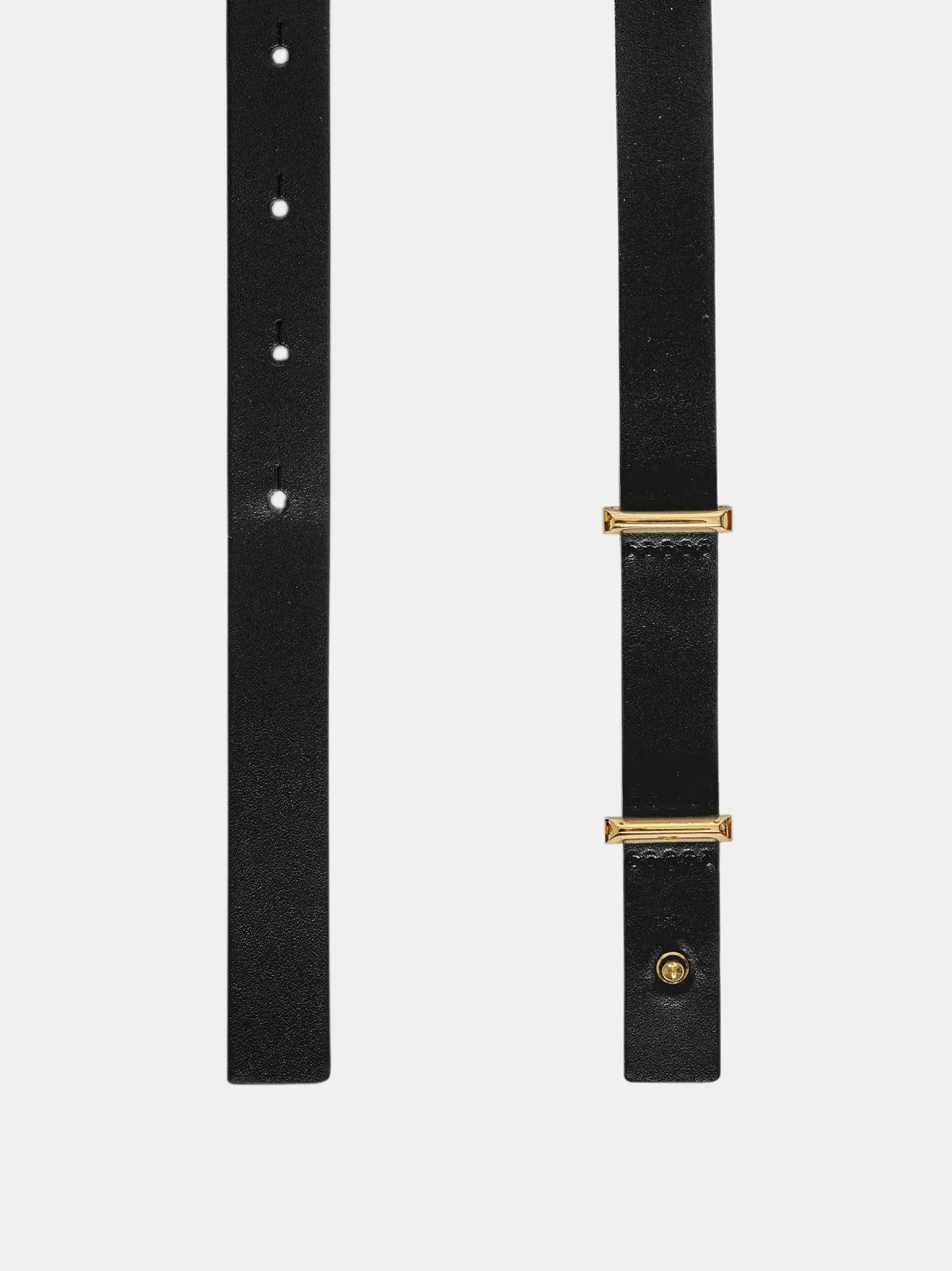 Outlet Kalfsleren Skinny Riem, Zwart Vrouwen Accessoires