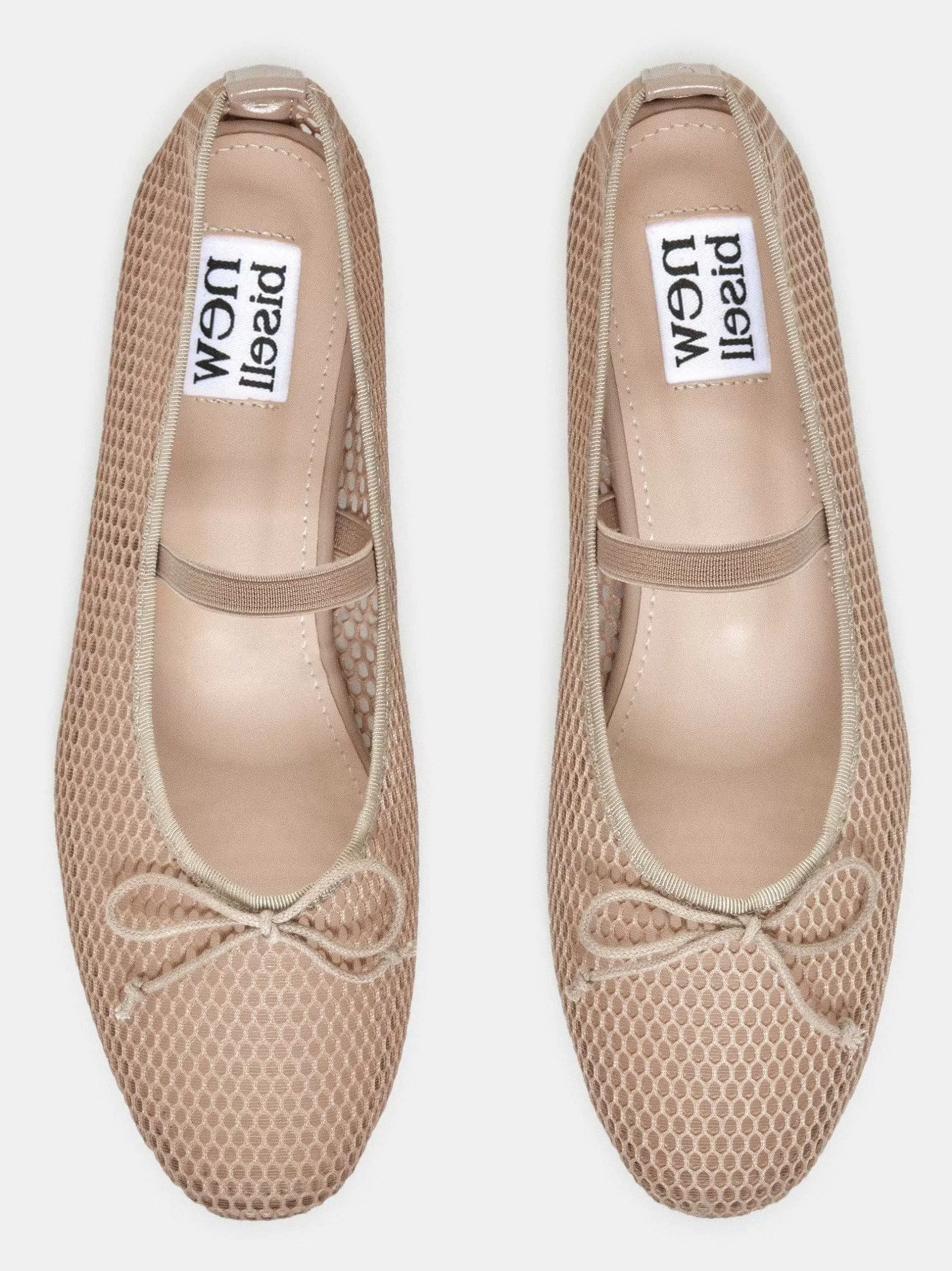 Discount Mary Jane Mesh Ballerina'S, Taupe Vrouwen Schoenen En Tassen