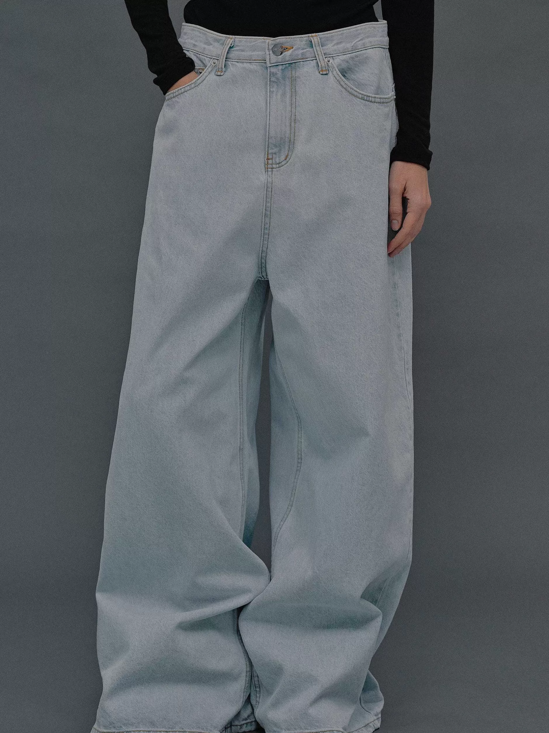 Discount Oversized Jeans, Lichtblauwe Wassing Vrouwen Kleding