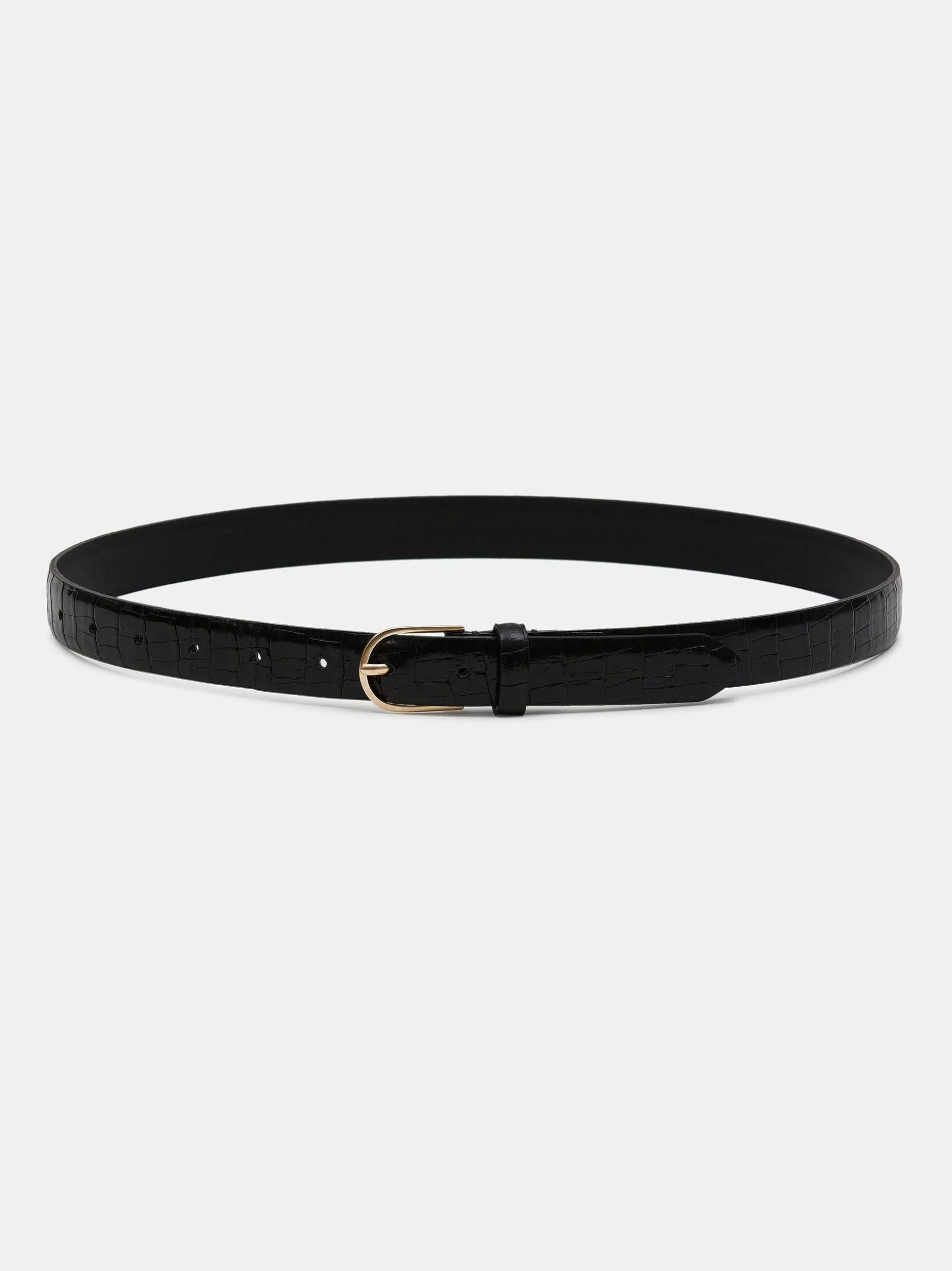 Shop Riem Met Croco-Effect, Zwart Vrouwen Accessoires