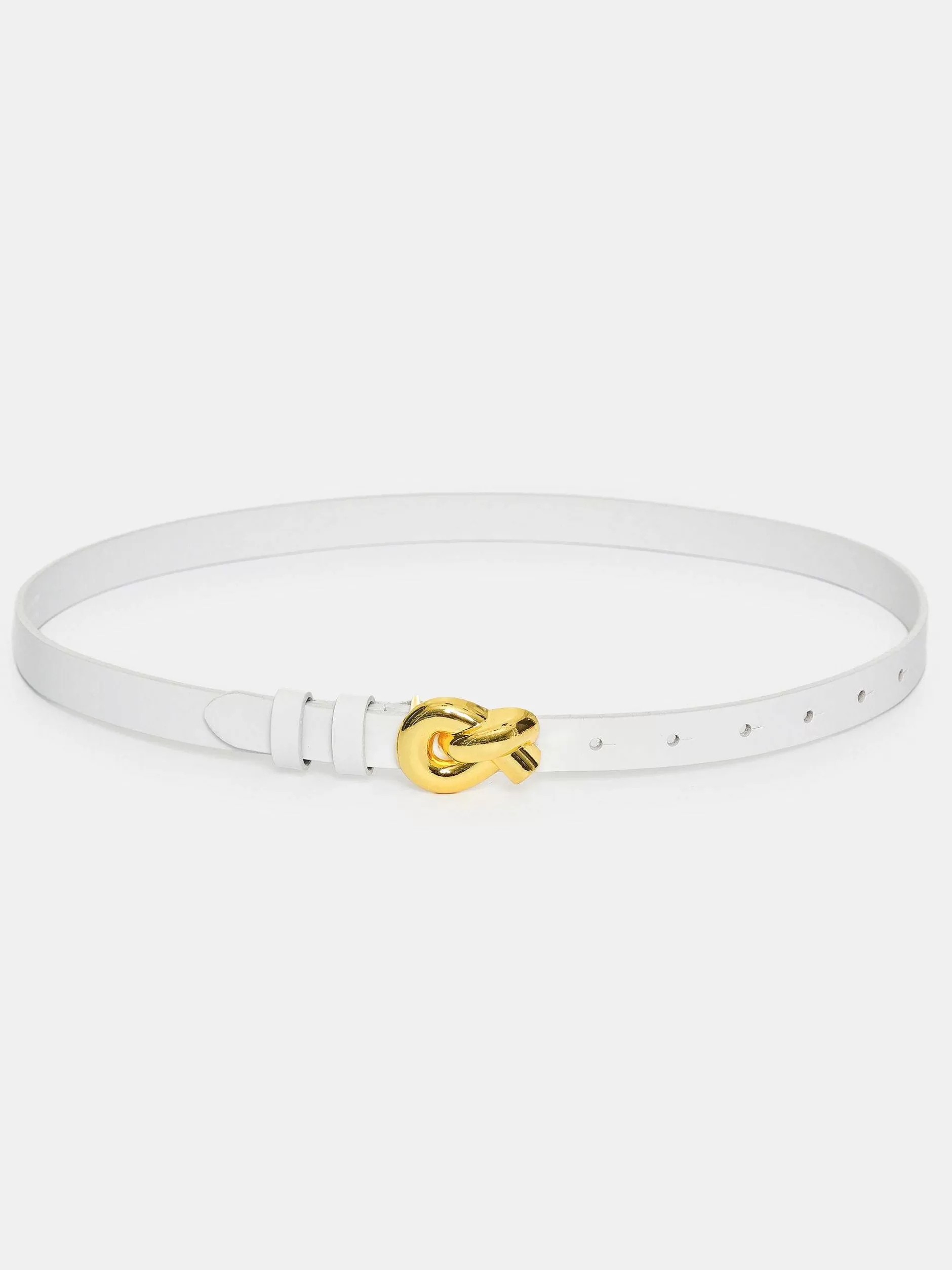 Store Riem Met Gedraaide Knoopgesp, Wit Vrouwen Accessoires