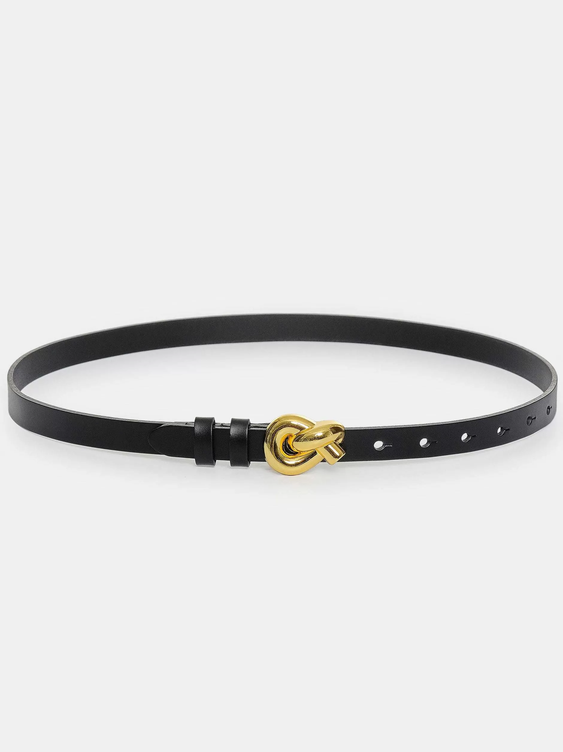 Clearance Riem Met Gedraaide Knoopgesp, Zwart Vrouwen Kleding