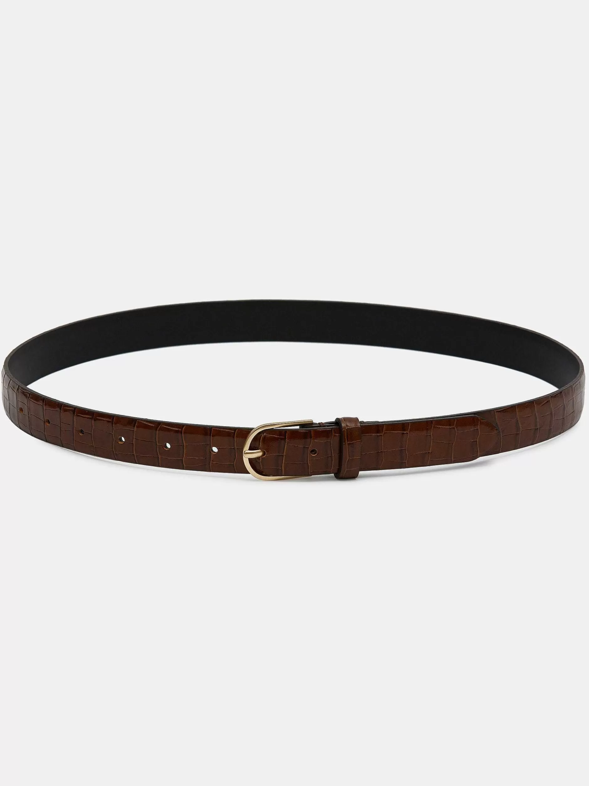 Discount Riem Met Kroko-Effect, Bruin Vrouwen Kleding