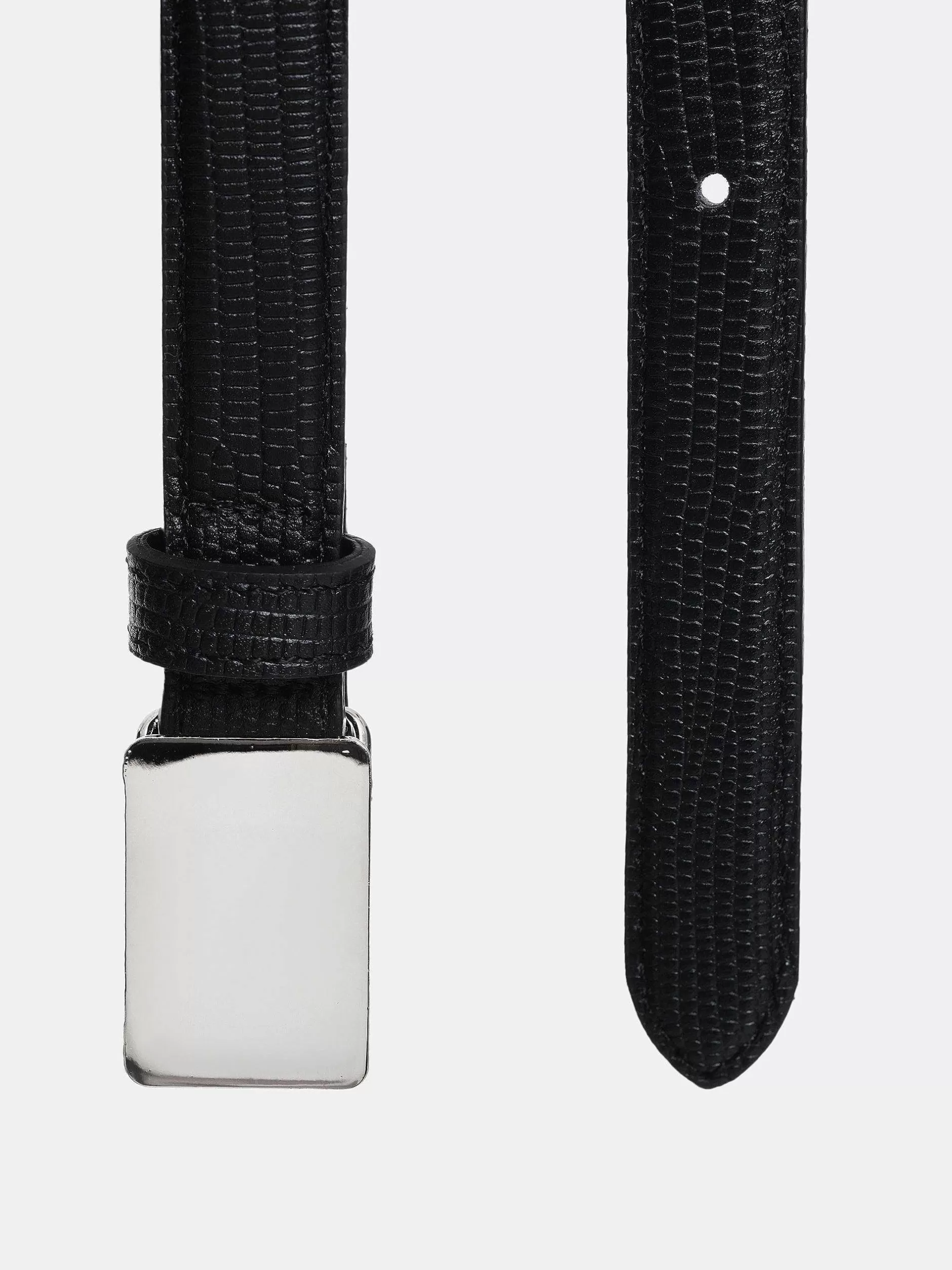 Cheap Riem Met Plaatgesp En Croc-Effect, Zilver Vrouwen Kleding