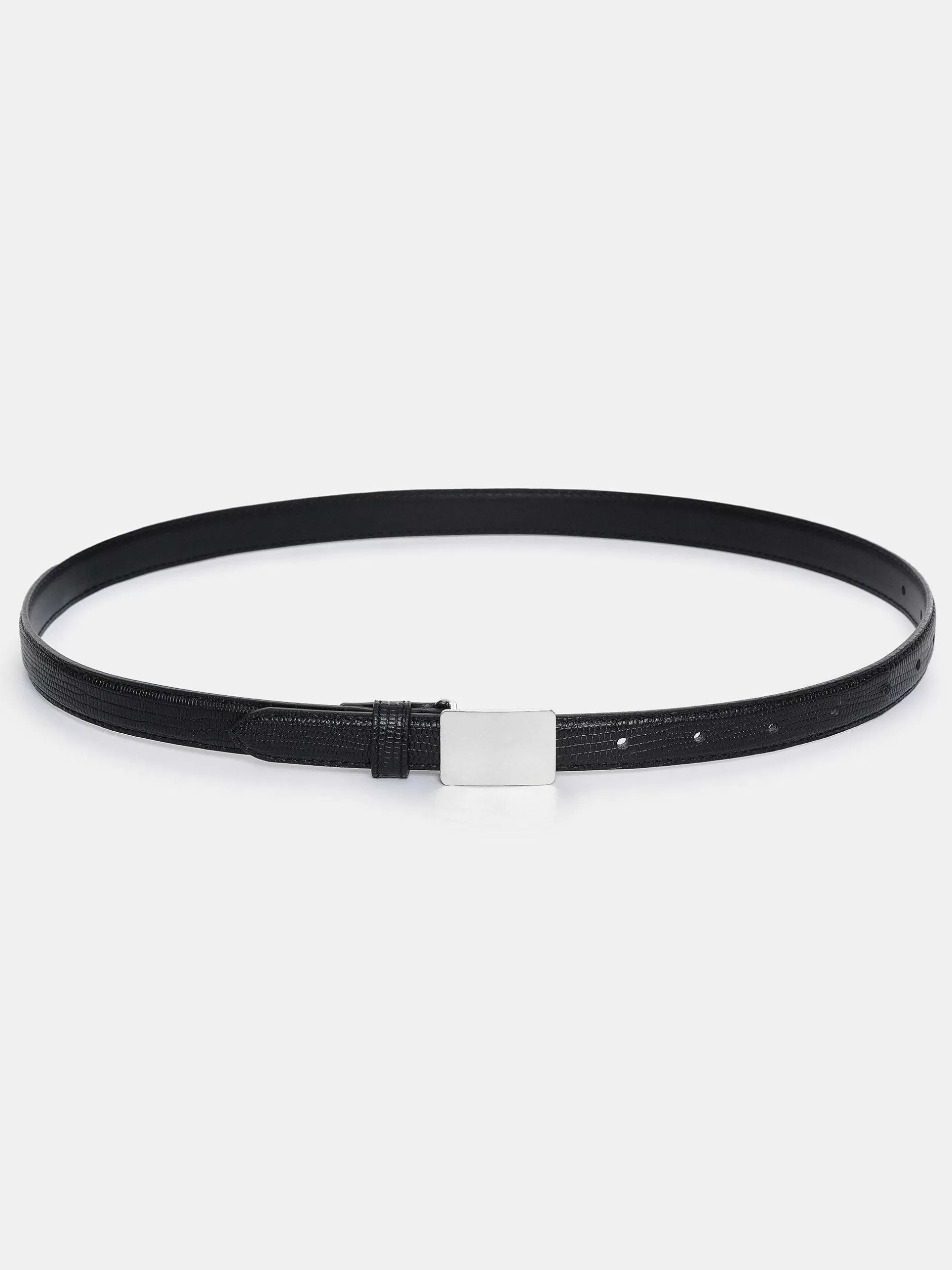 Store Riem Met Plaatgesp En Croc-Effect, Zilver Vrouwen Accessoires