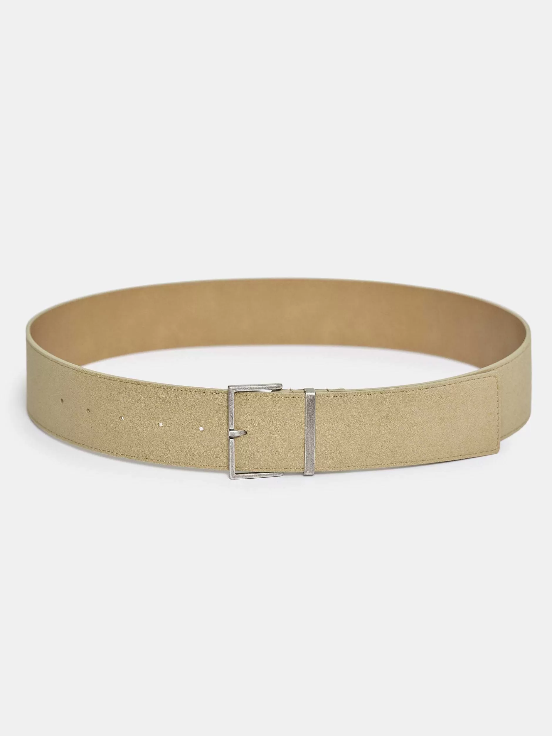 Cheap Suede Riem Met Vierkante Gesp, Nougat Vrouwen Accessoires