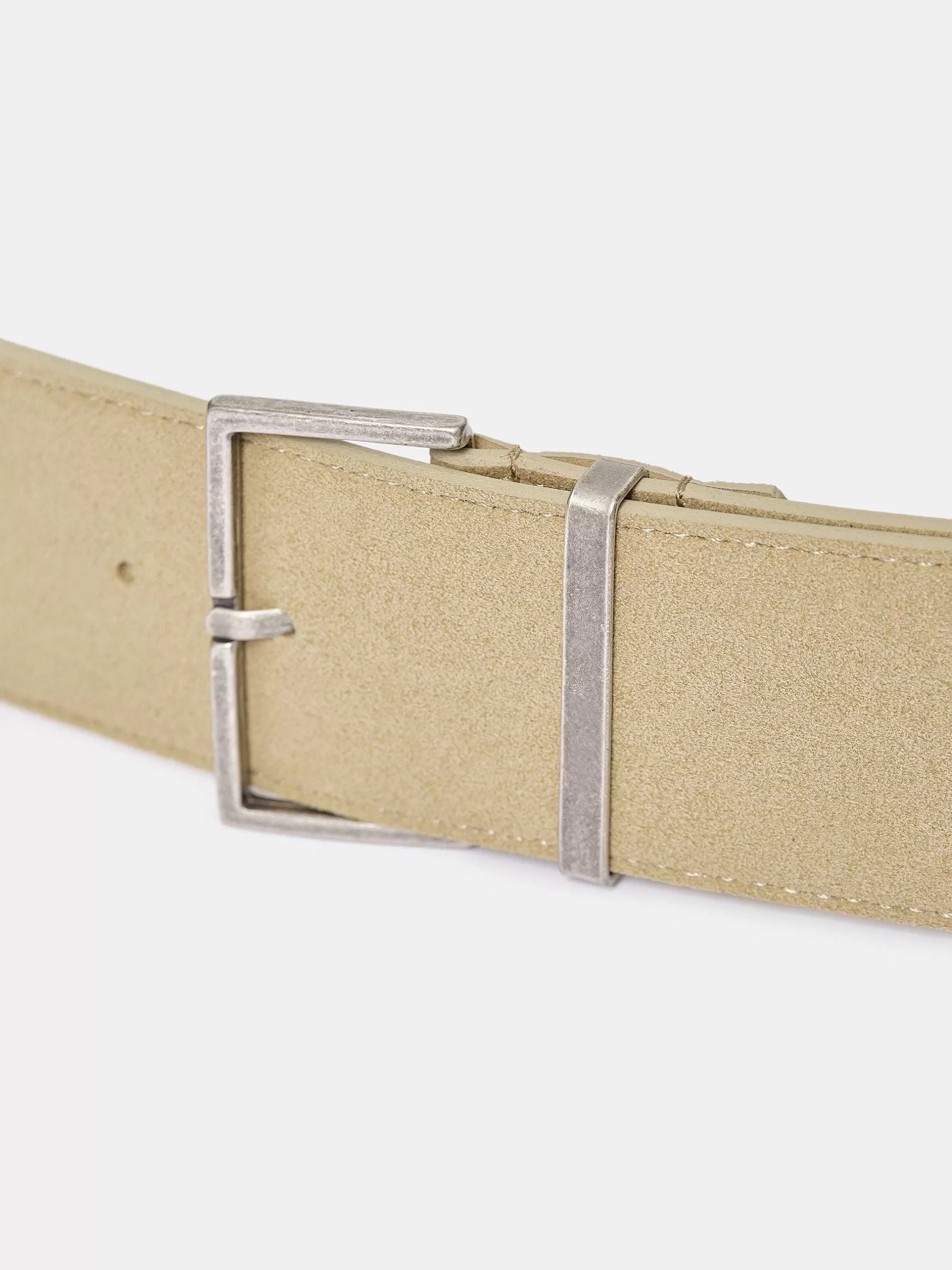 Cheap Suede Riem Met Vierkante Gesp, Nougat Vrouwen Accessoires